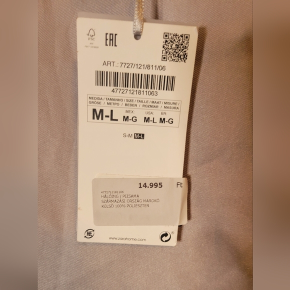 NWT Sz M silver Zara sleep dress w/rhinestone detail - Picture 4 of 6